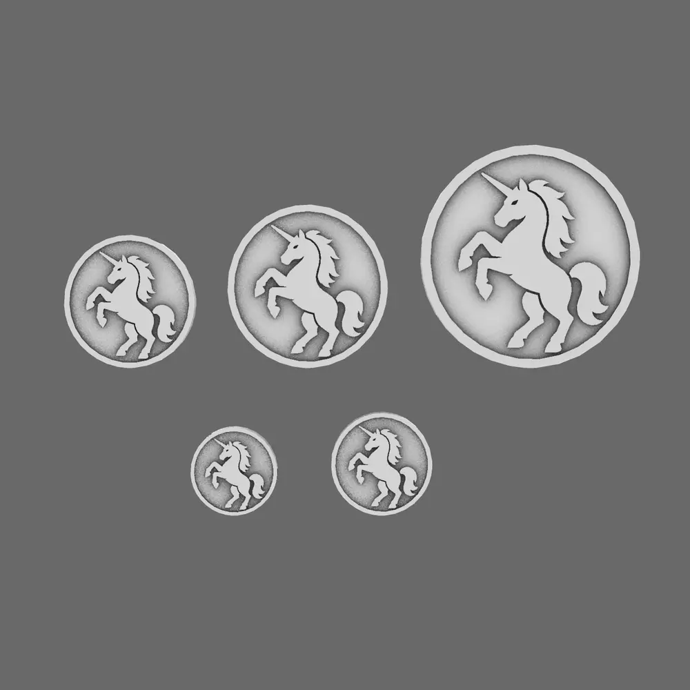 Galactic Knights Flat Symbols LEFT 3D print model