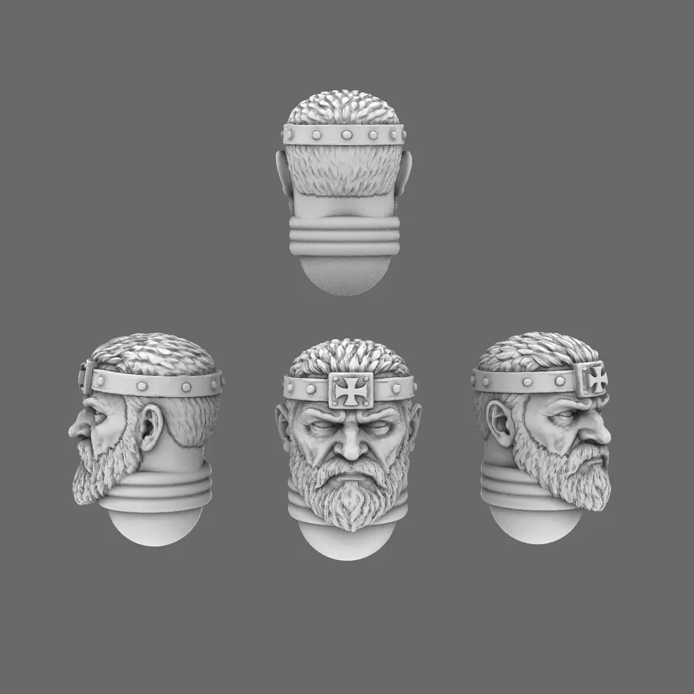 Crusader Knights V7 Campaign Master Heads 3D print model