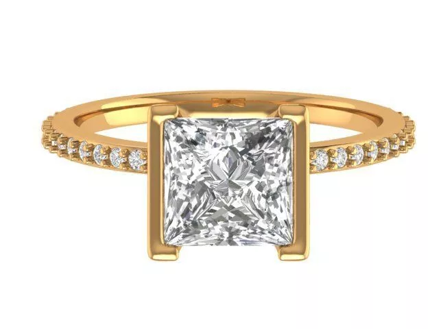 Princess Solitaire Ring 3D print model
