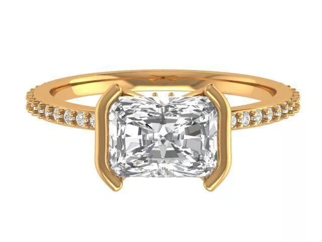 Radiant Solitaire Ring 3D print model