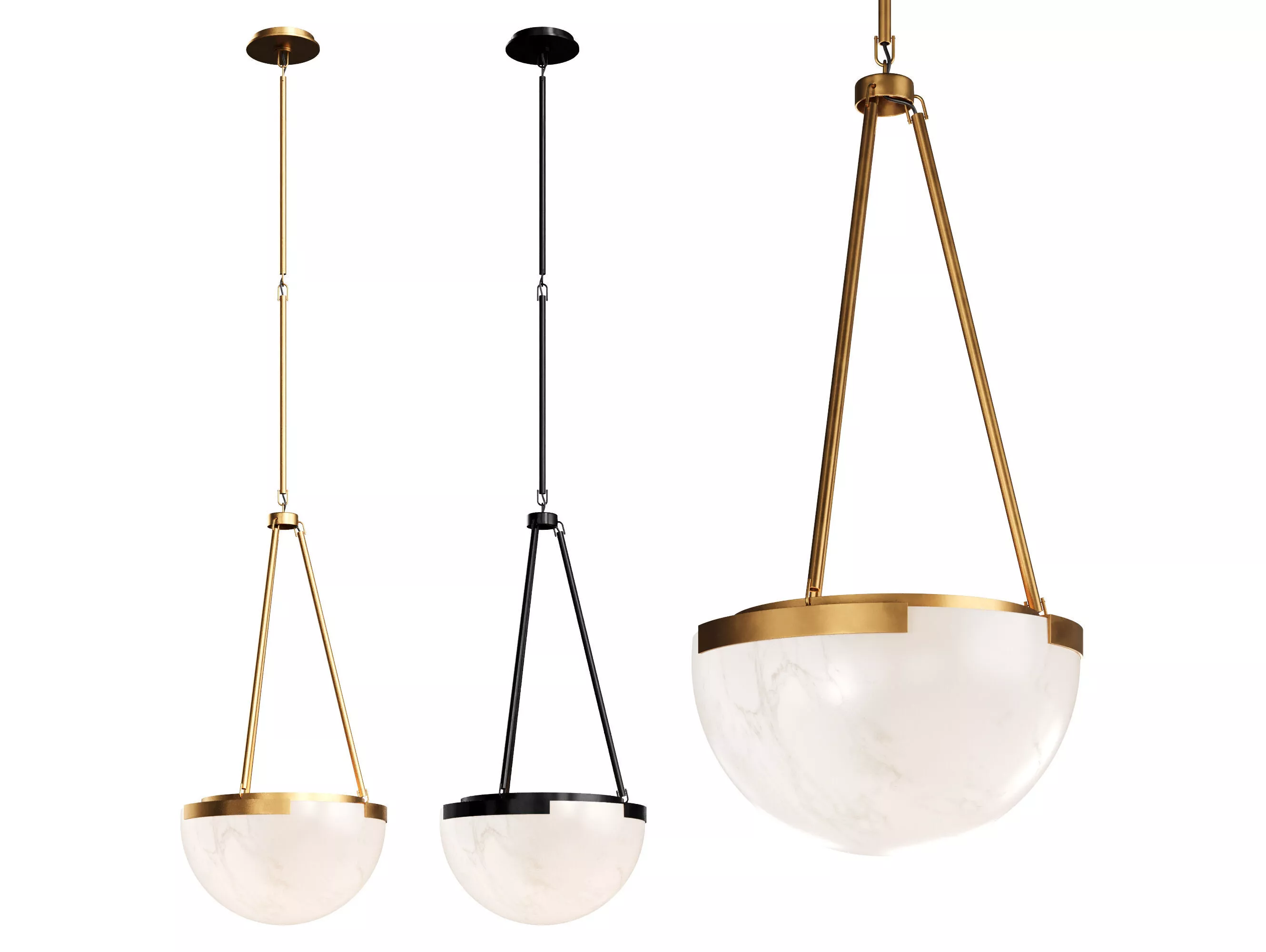 Melange Small Elongated Alabaster Pendant by Visual Comfort 3D model