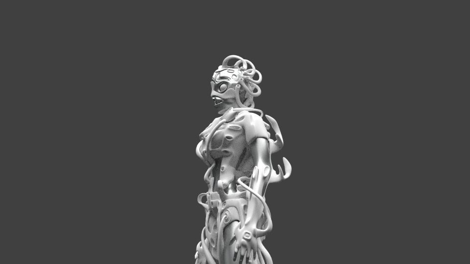 Rylee statue of woman holding sword 3D model