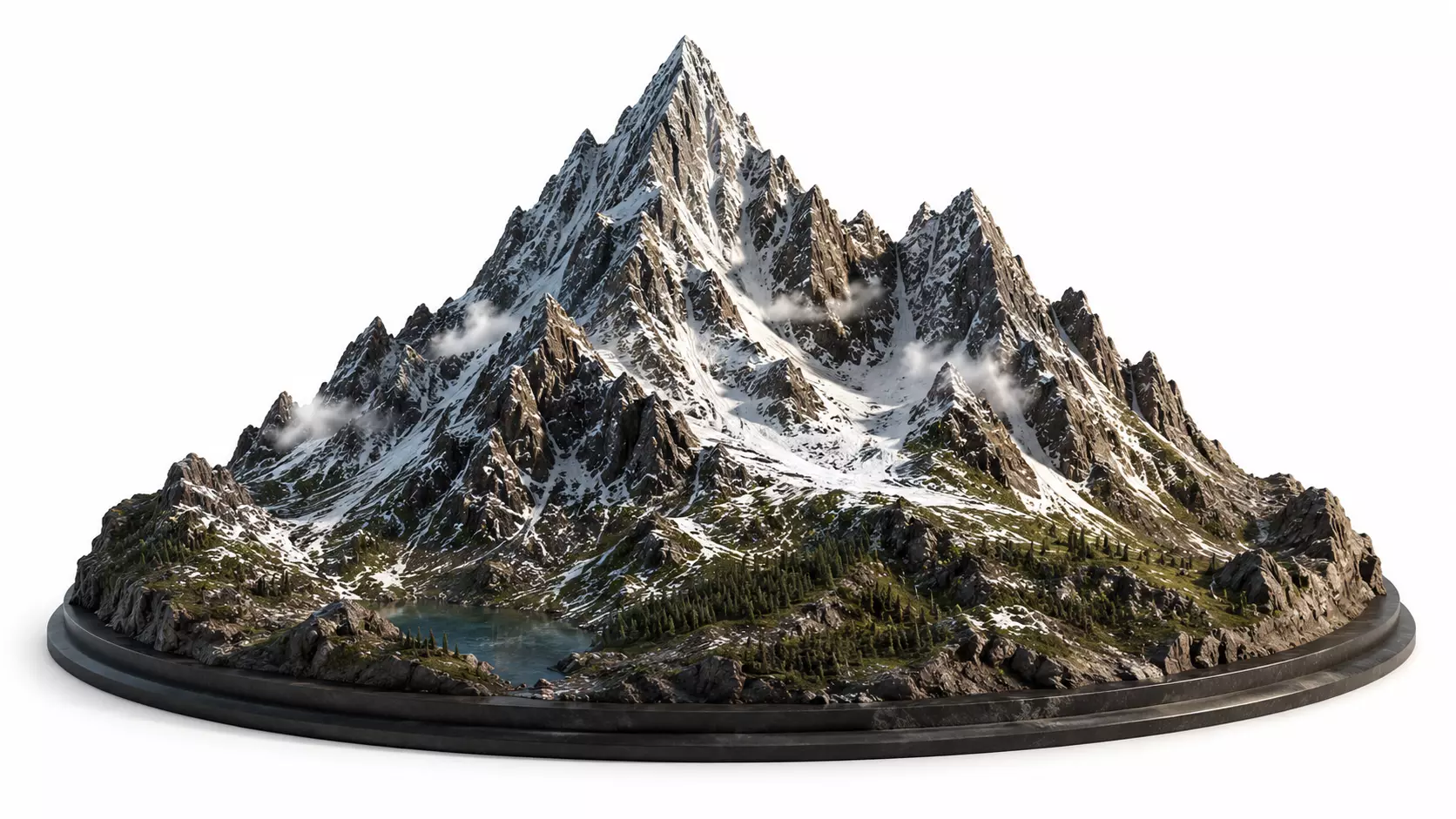 Photorealistic Snow Mountain Landscape 3D Model Free low-poly 3D model