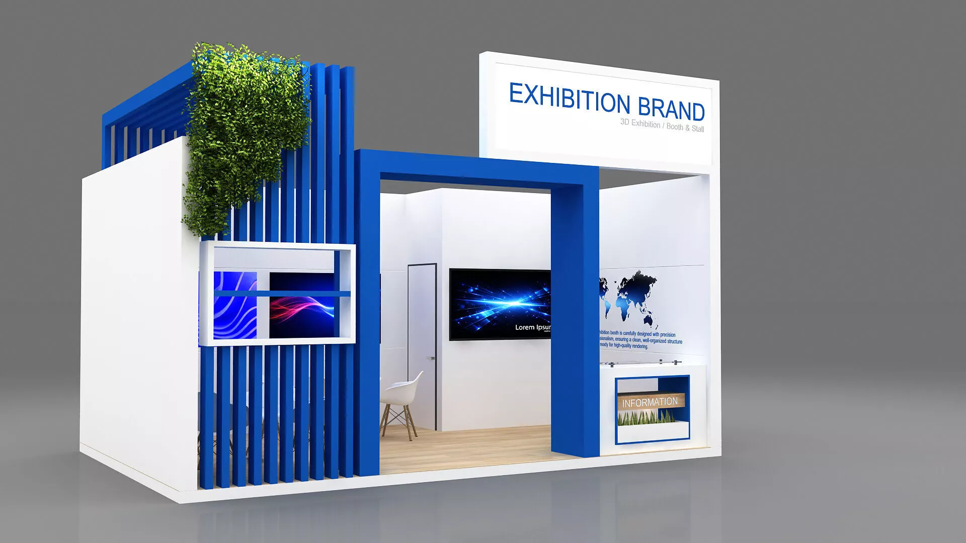 3d exhibition stall booth kiosk 3D model