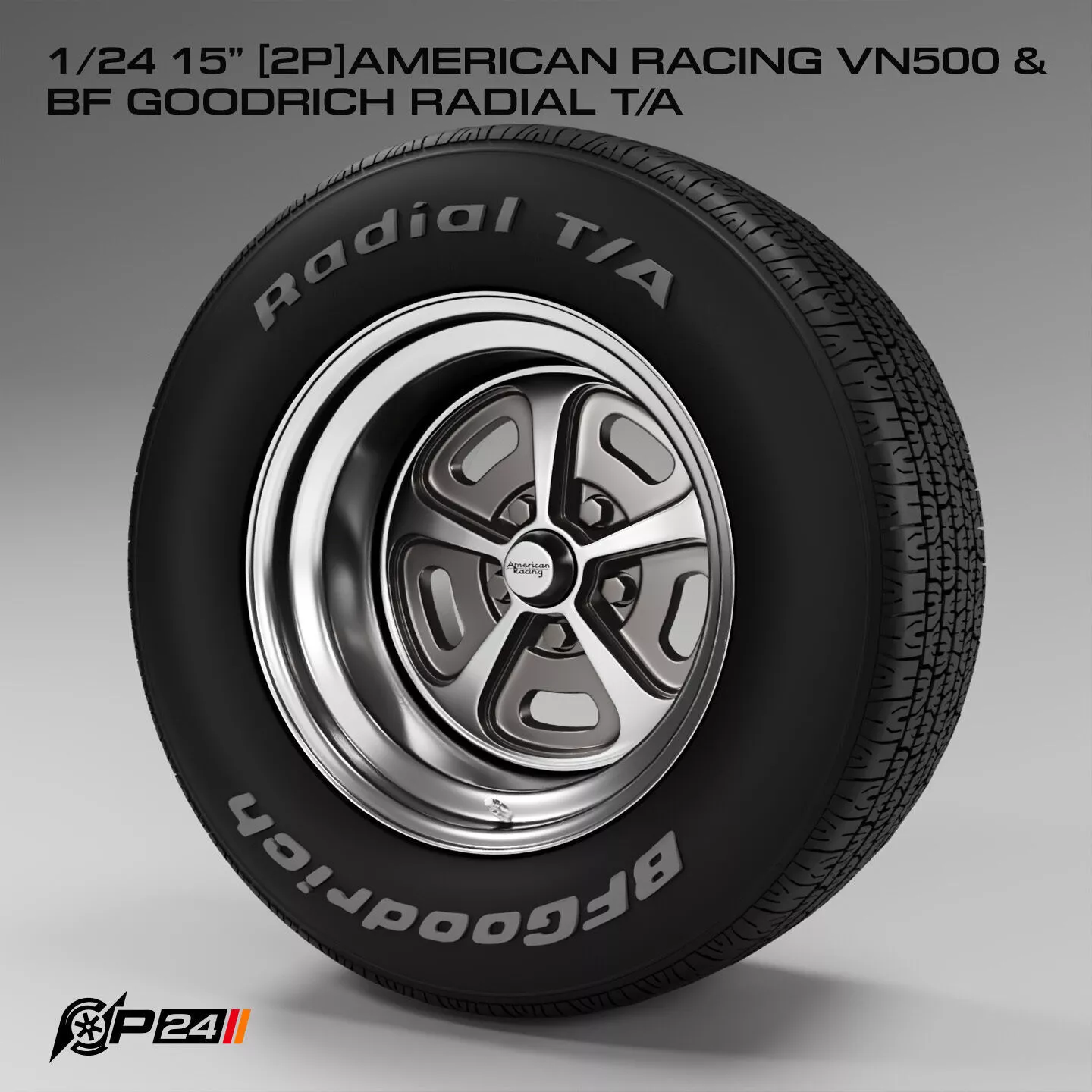 1-24th 15 inches 2P American Racing VN500 and BF Goodrich Rad... 3D print model