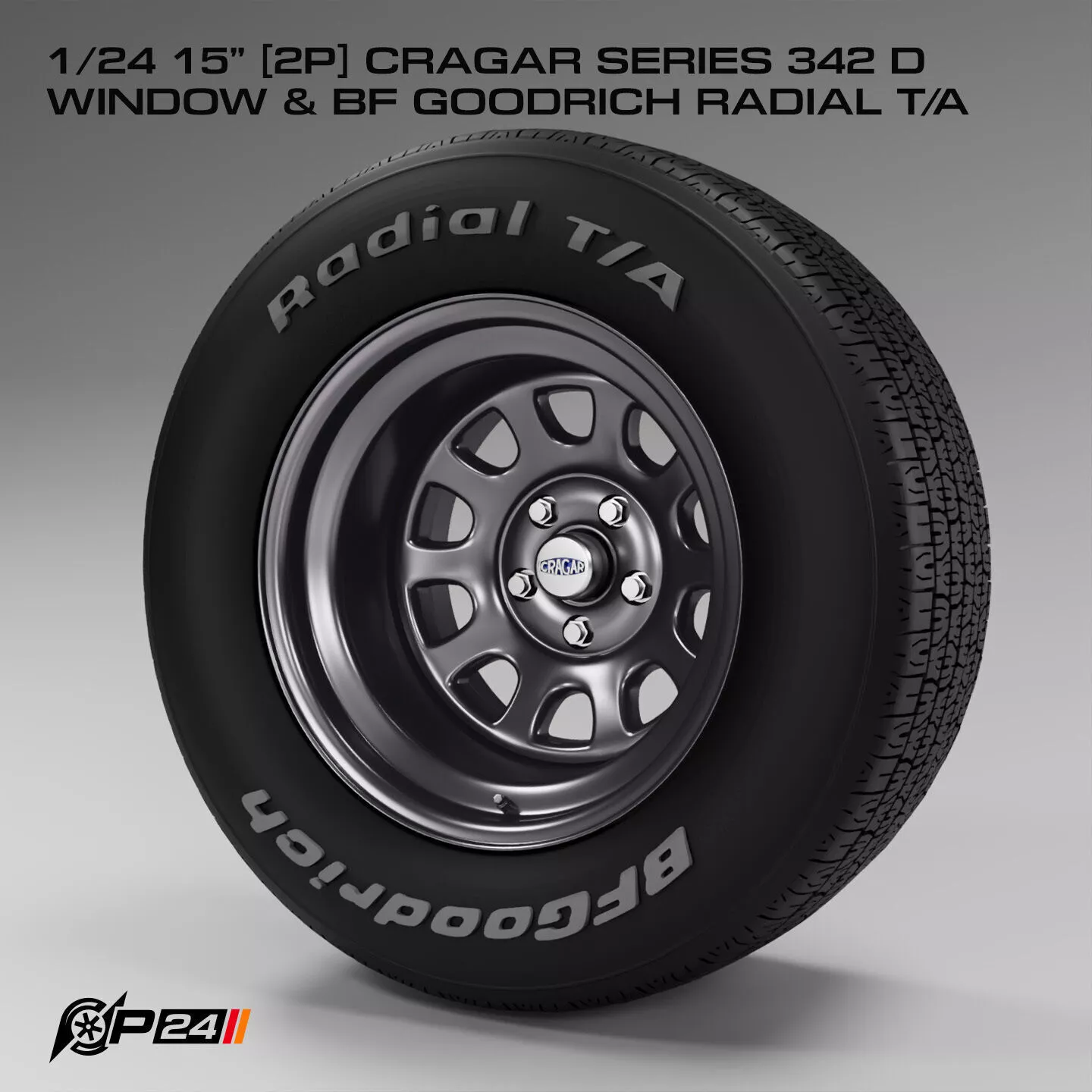 1-24th 15 inches 2P Cragar Series 342 D Window and BF Goodric... 3D print model