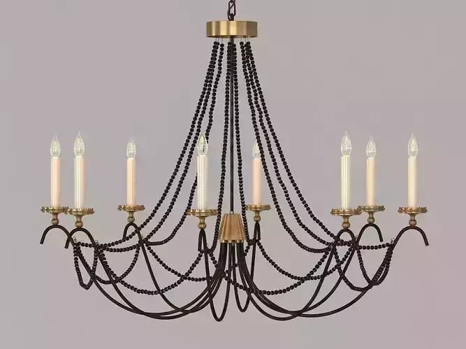 18th C Italian Bead Chandelier 45 3D model