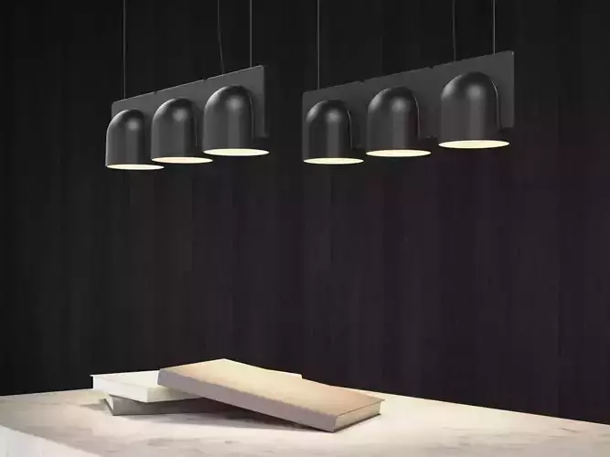 Igloo 3 pendant light with three lights hanging from ceiling