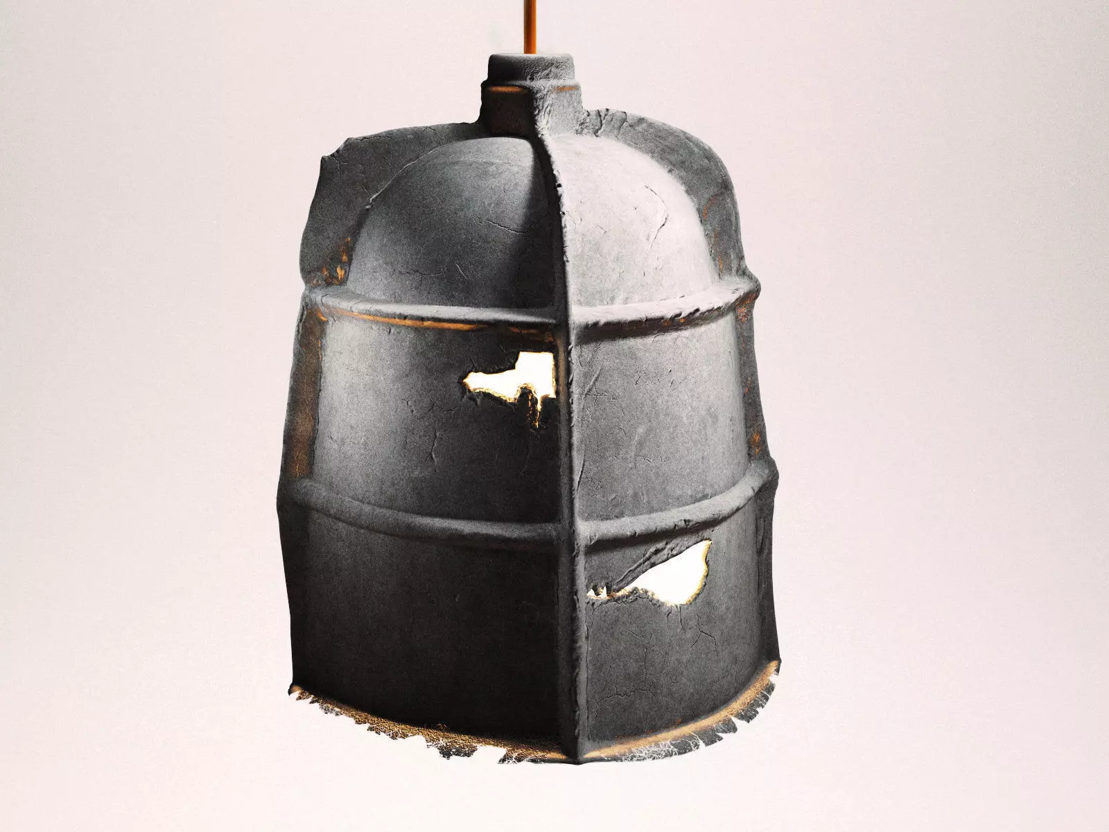 Mold pendant light made from old barrel 3D model_2