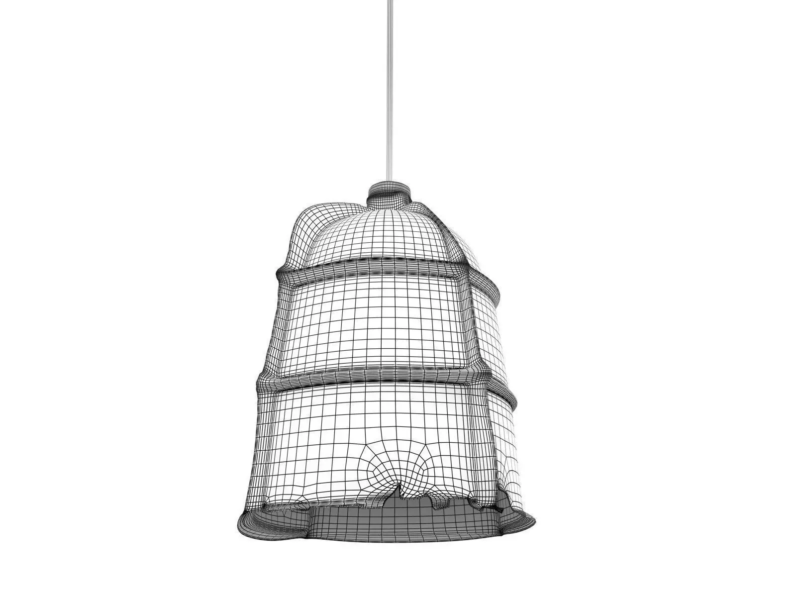 Mold pendant light made from old barrel 3D model_3