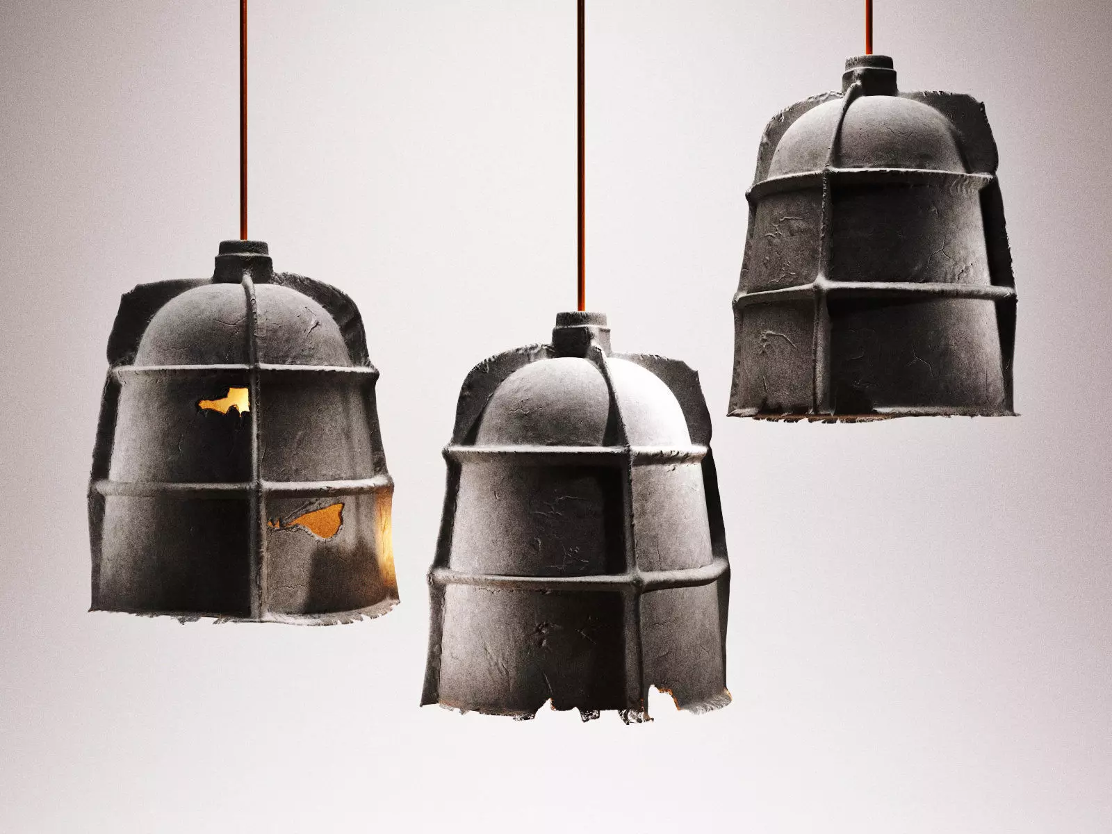 Mold pendant light made from old barrel 3D model_0