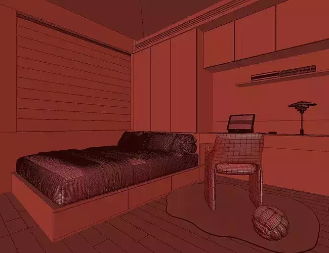 Kids Bedroom 3D Model SketchUp s3d warehouse 3D model 6
