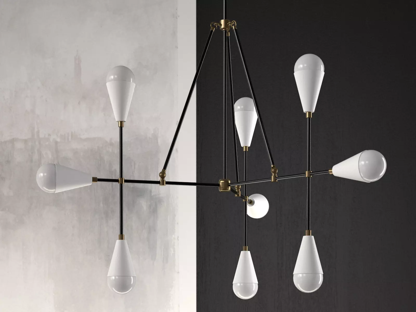 Triad 9 pendant light 3D model_1