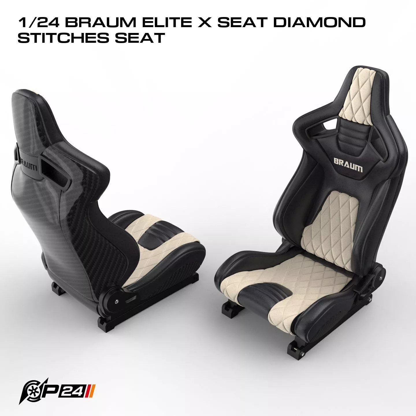 1-24th BRAUM Elite X Seat Diamond Stitches Seat 3D print model