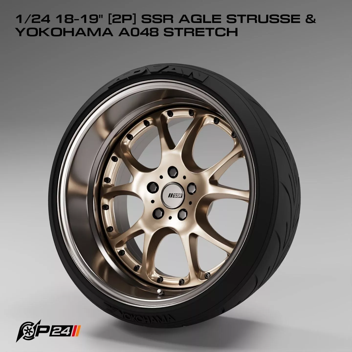 1-24th 18-19 inches 2P SSR Agle Strusse and Yokohama A048 Str... 3D print model