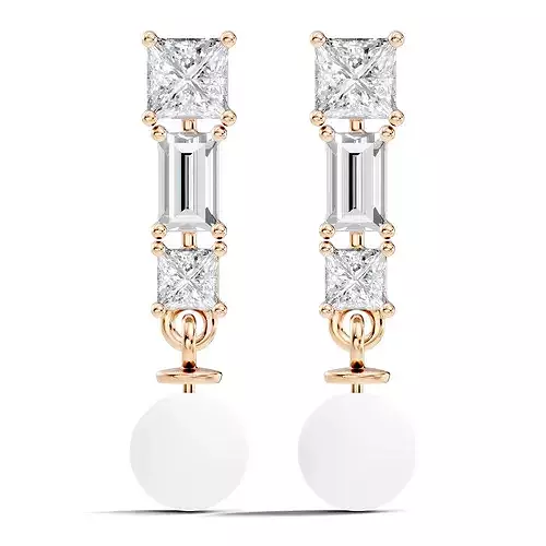 Diamond Pearl Earrings 