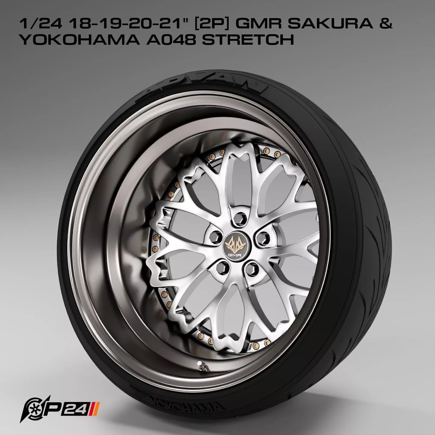 1-24th 18-19-20-21 inches 2P GMR SAKURA and Yokohama A048 Str... 3D print model