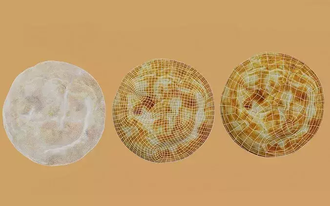 Dutch Poffertjes Mini Pancakes 3 Photogrammetry 3D Models Pack Low-poly 3D model 7