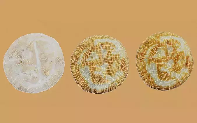 Dutch Poffertjes Mini Pancakes 3 Photogrammetry 3D Models Pack Low-poly 3D model 3