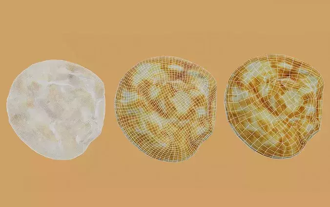 Dutch Poffertjes Mini Pancakes 3 Photogrammetry 3D Models Pack Low-poly 3D model 5