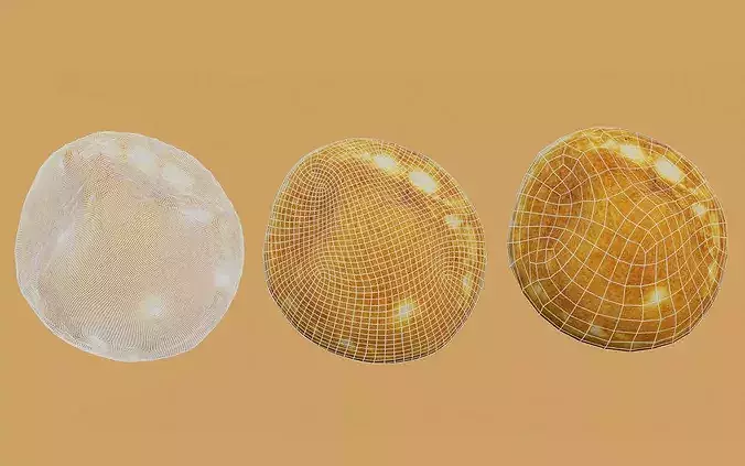 Dutch Poffertjes Mini Pancakes 3 Photogrammetry 3D Models Pack Low-poly 3D model 2