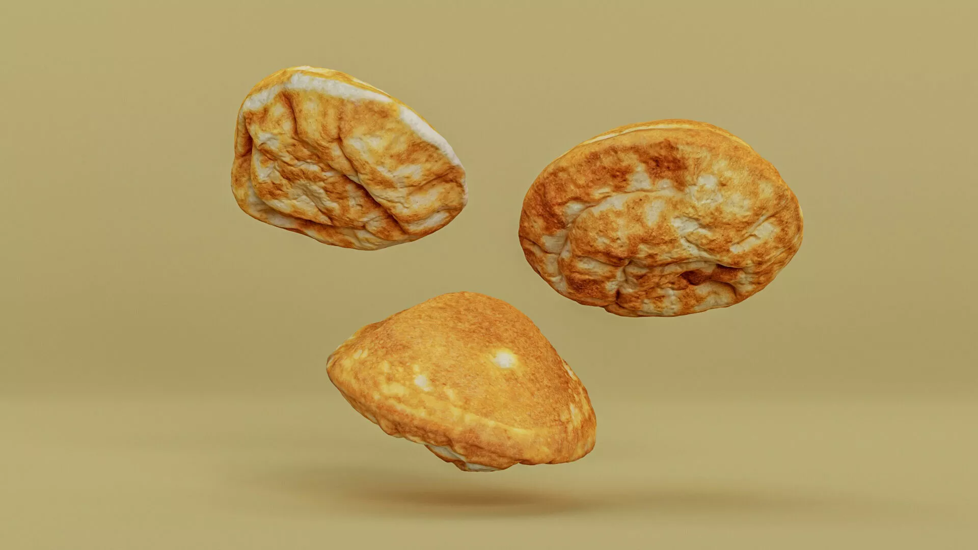 Dutch Poffertjes Mini Pancakes 3 Photogrammetry 3D Models Pack Low-poly 3D model