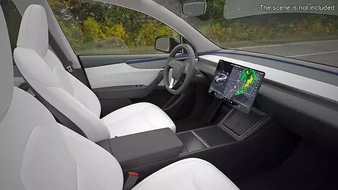 Gray Electric Vehicle Hatchback 3D model 6
