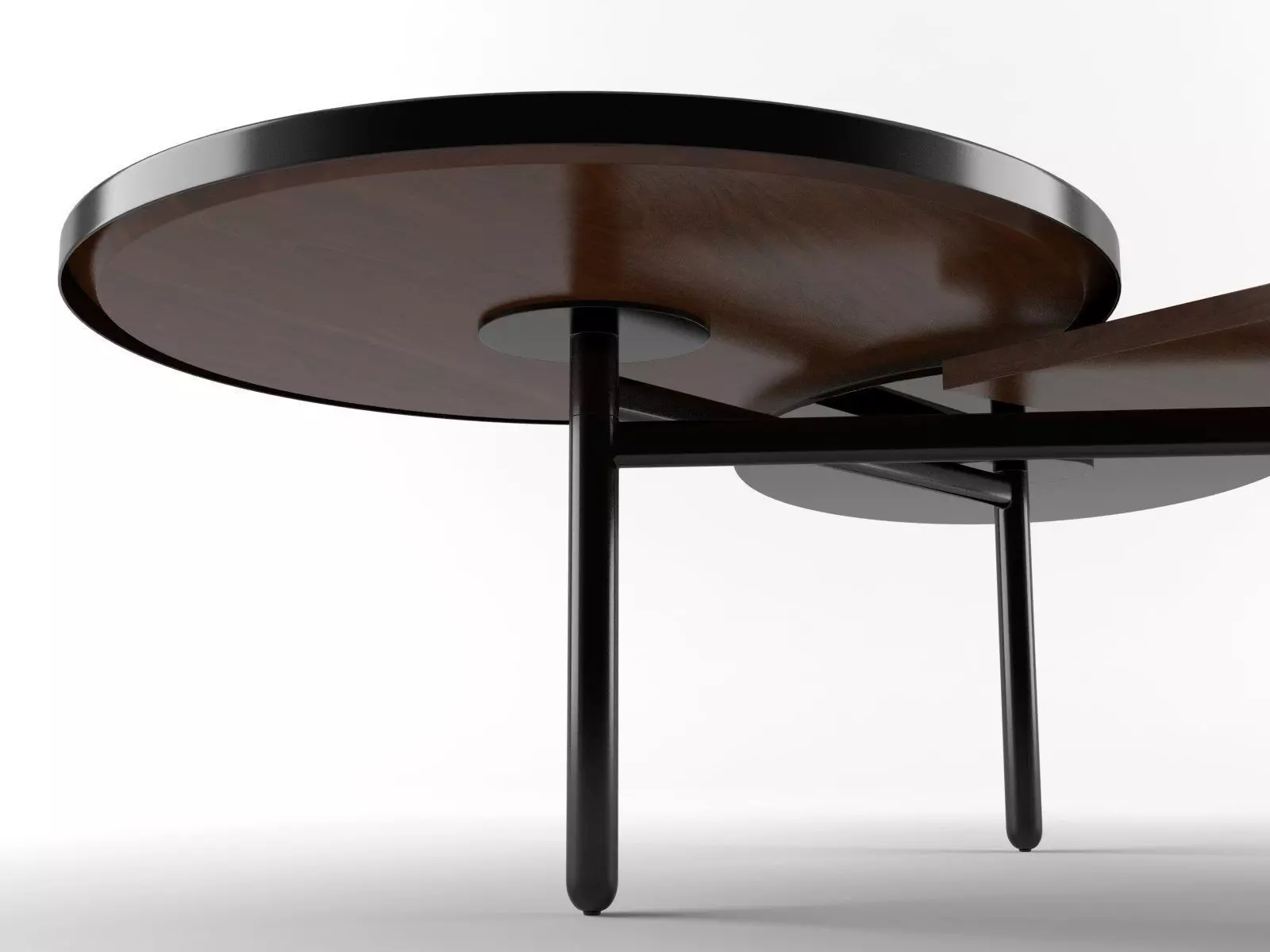 3 Table coffee with three trays 3D model_6