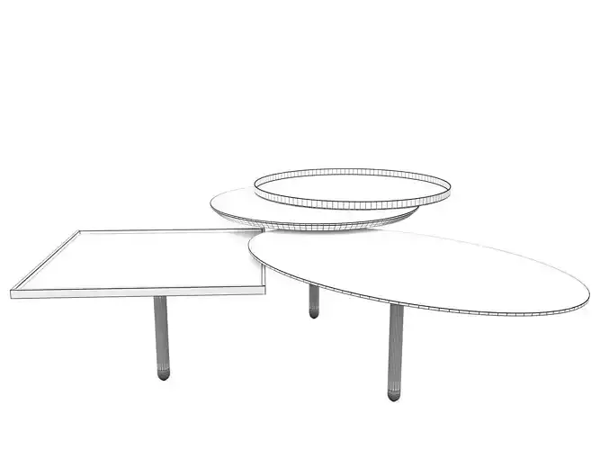 3 Table coffee with three trays