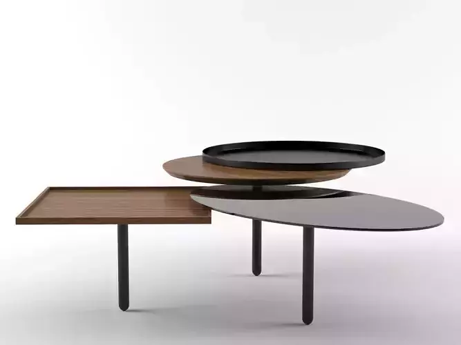 3 Table coffee with three trays