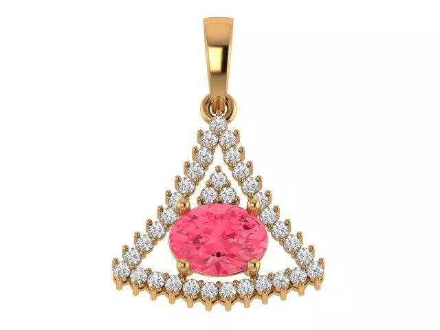 Oval Solitaire pendant 3D print model