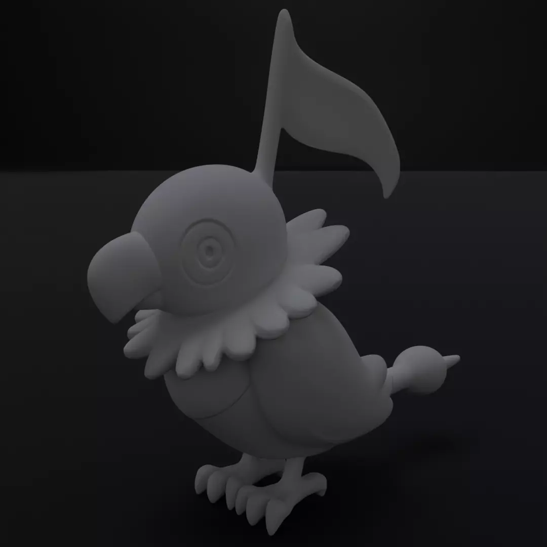 Stylized Musical Parrot Figurine 3D Model Print Geometric 3D print model