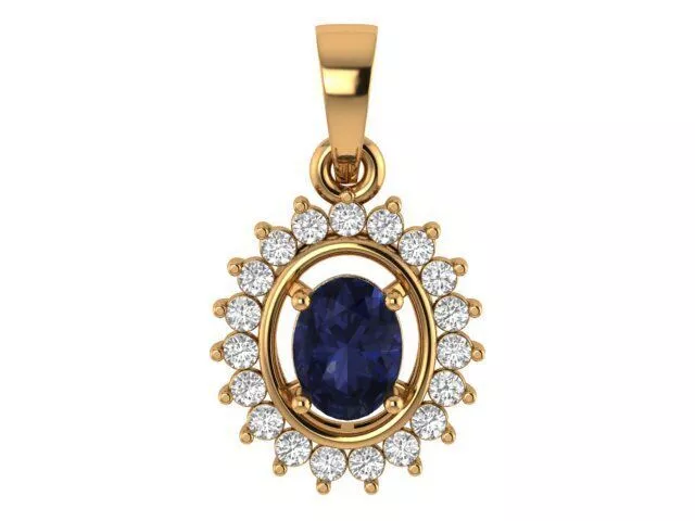 Oval Solitaire Pendant 3D print model