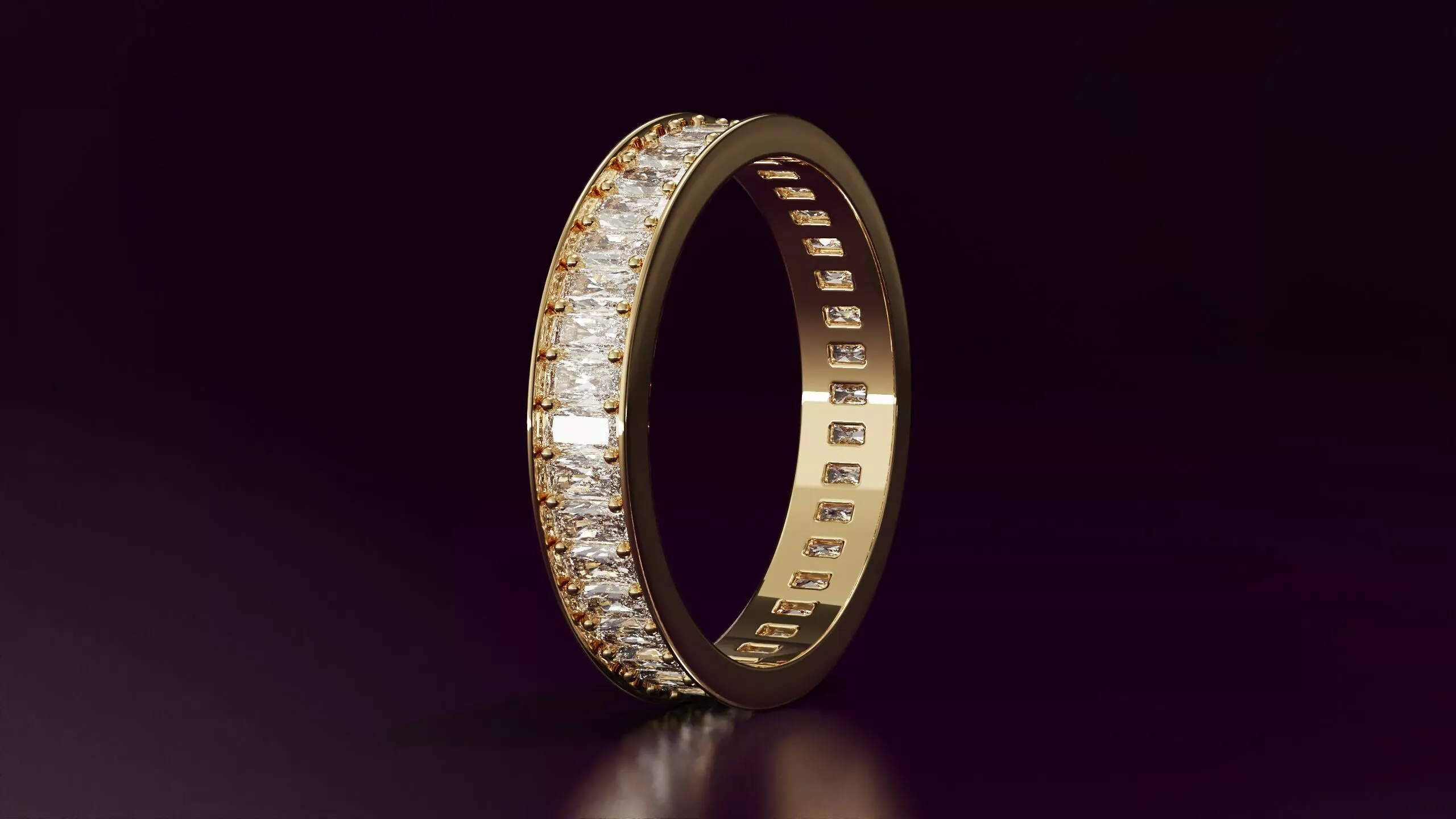 Radiant cut eternity ring N02 EU54 3D print model