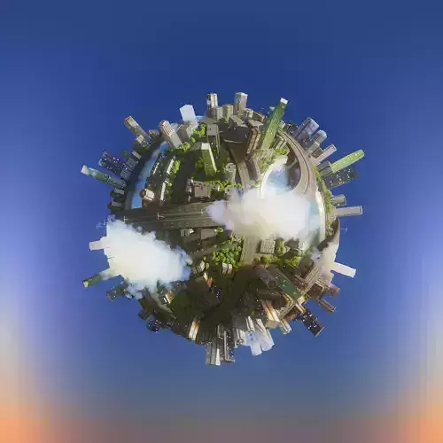 City planet scene Corona renderer 3D model