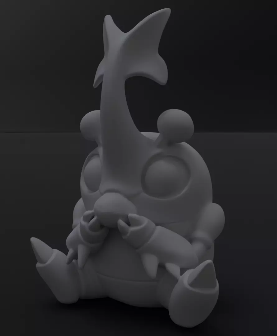 Stylized Rhinoceros Beetle Figurine 3D Print Geometric Insectoid 3D print model