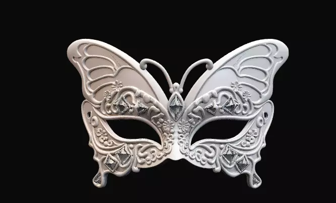 Butterfly Crystal Venetian Mask Masquerade 3D Printable 3D print model