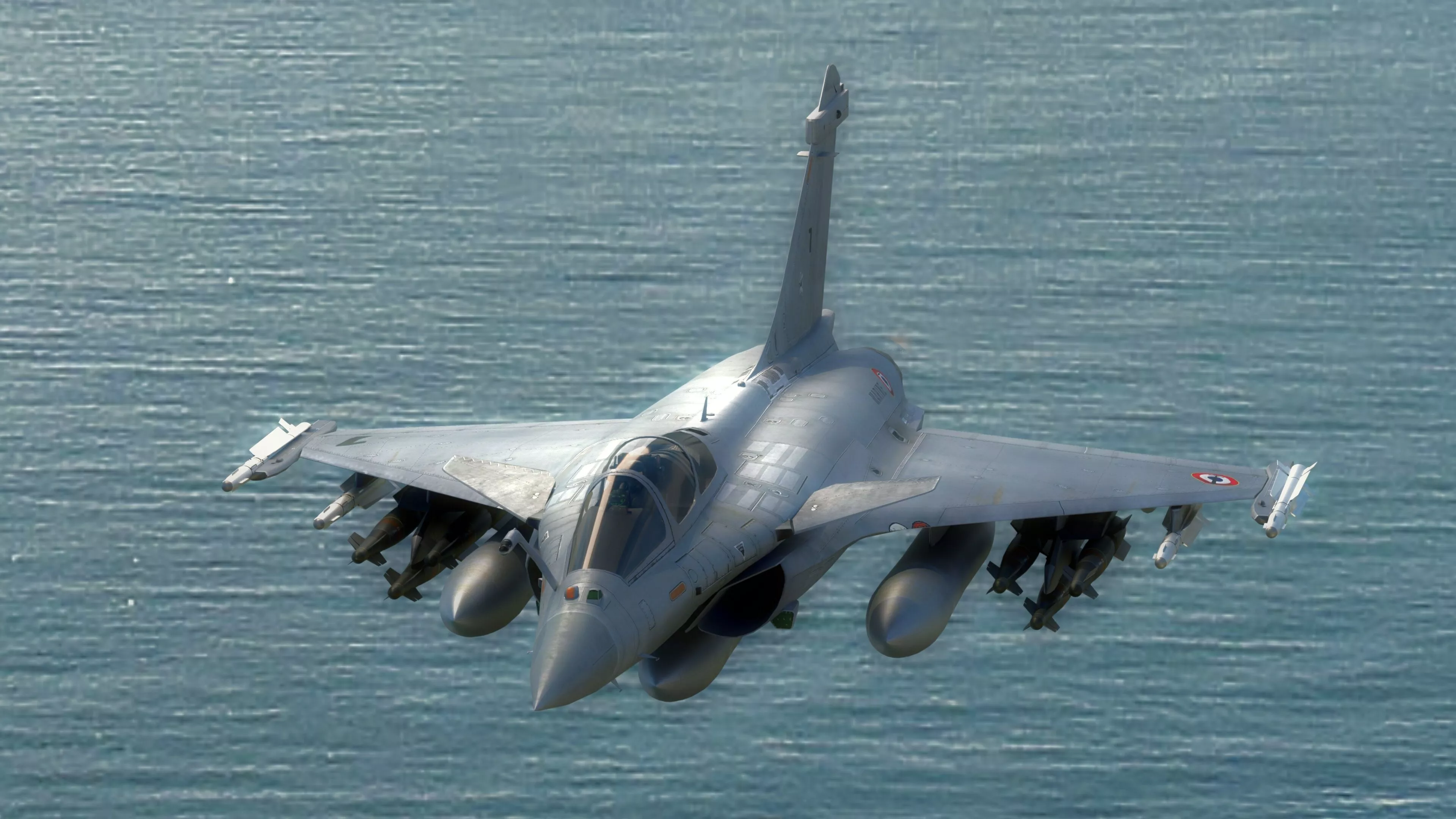 French Fighter Jet with cockpit - Fully Rigged Low-poly 3D model