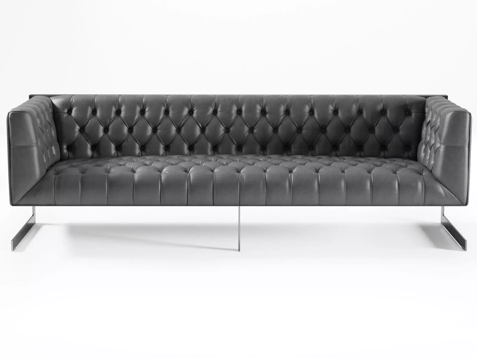 Nobility leather sofa with metal legs 3D model_2