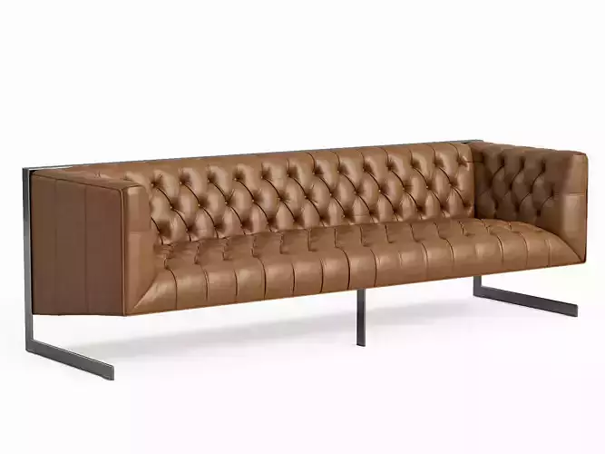 Nobility leather sofa with metal legs 3D model