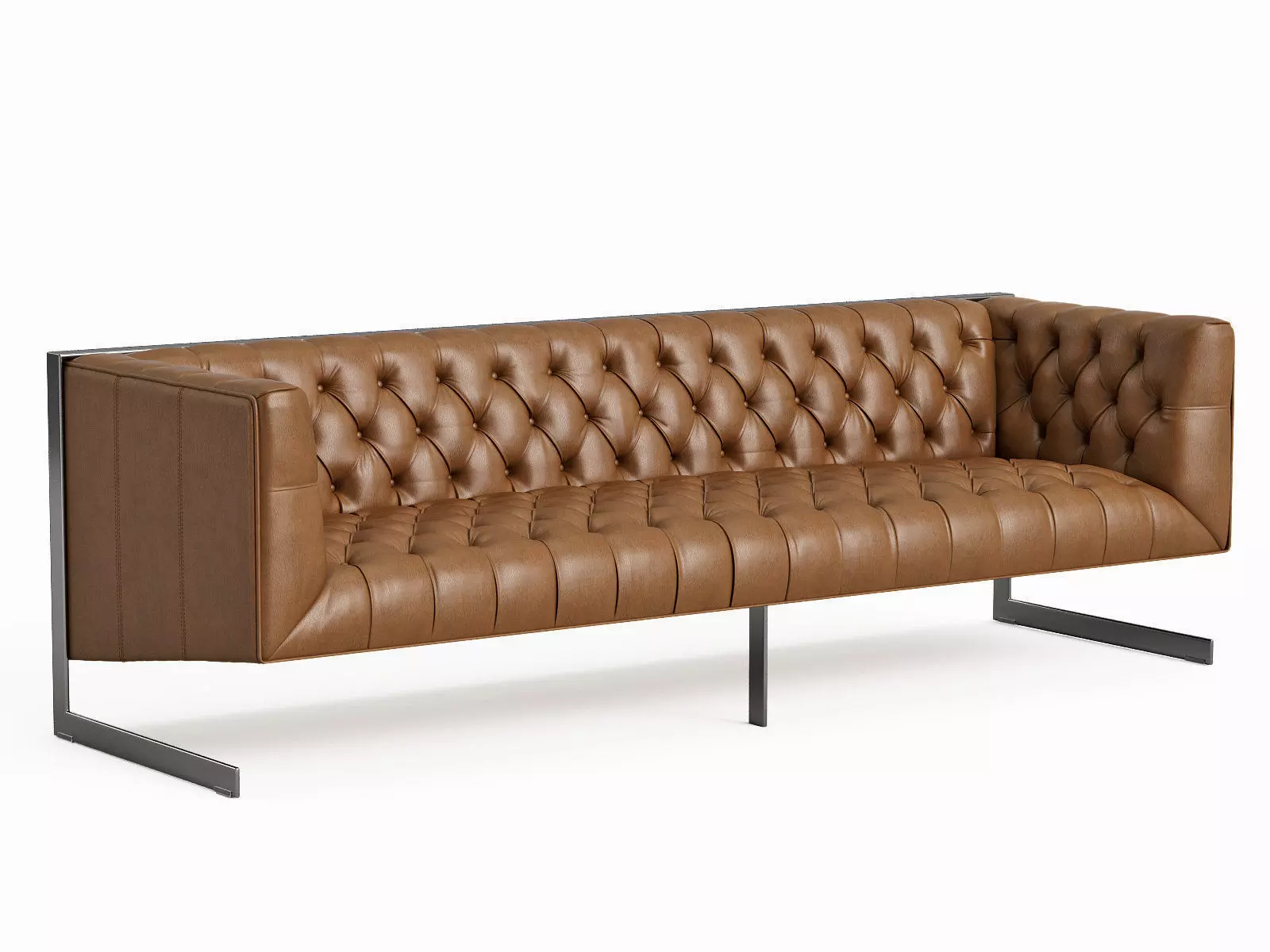 Nobility leather sofa with metal legs 3D model_0