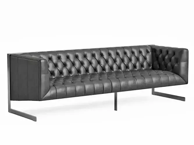 Nobility leather sofa with metal legs
