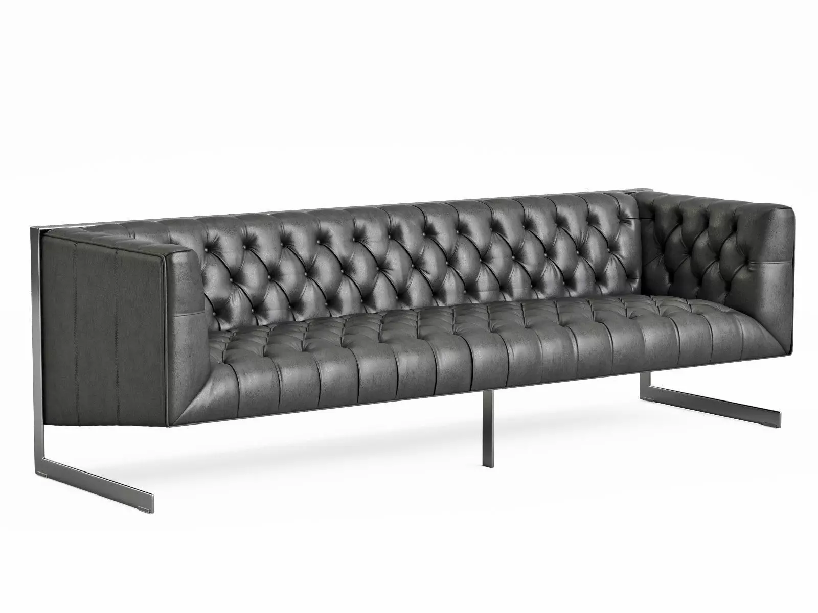 Nobility leather sofa with metal legs 3D model_1