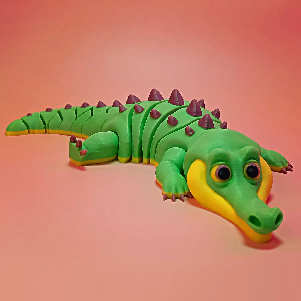 Funny Articulated Crocodile Print-in-Place Flexi Toy 3D print model