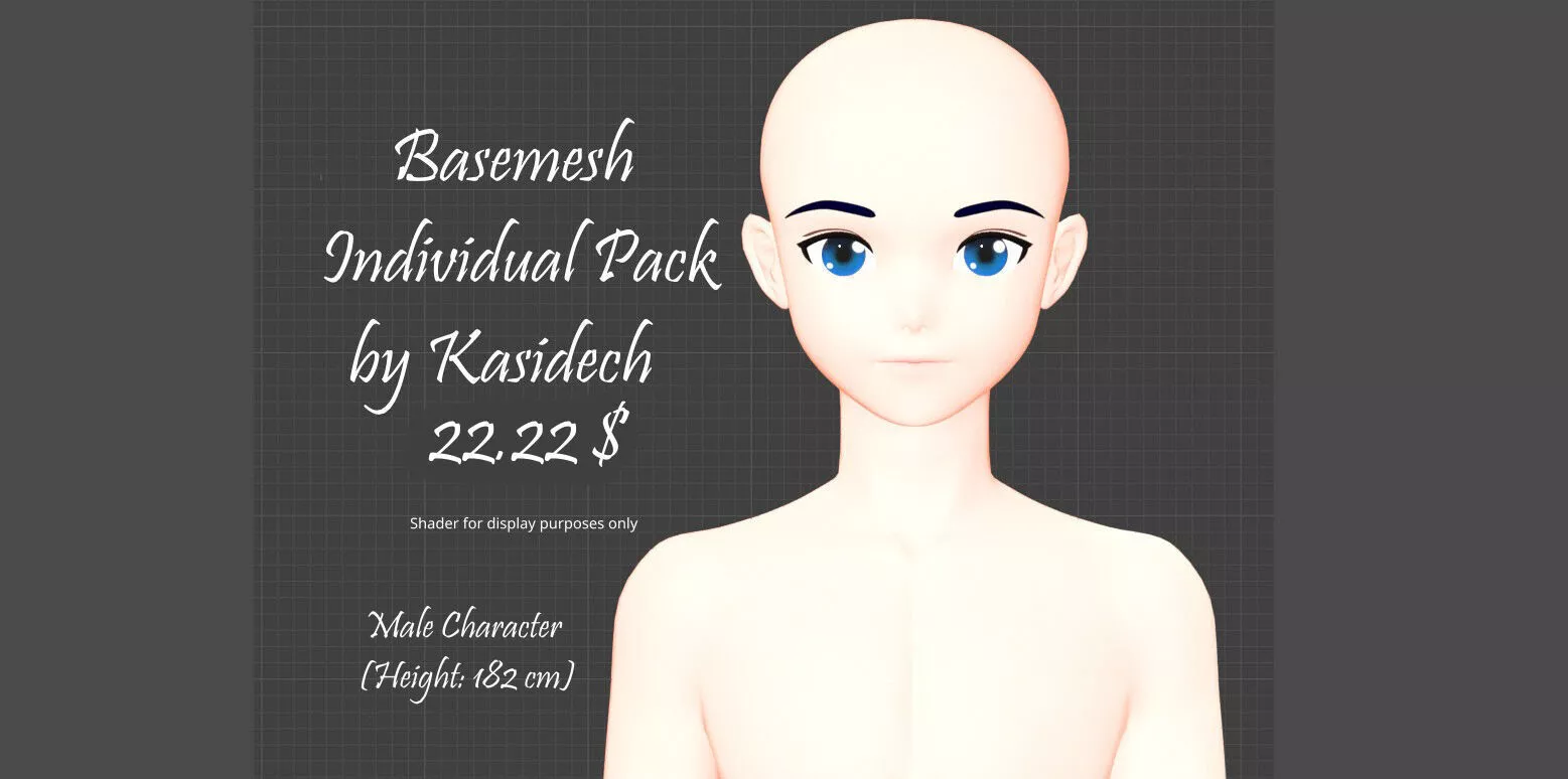 Single Base Mesh Man Stylized Height 182 cm 3D model 3D model