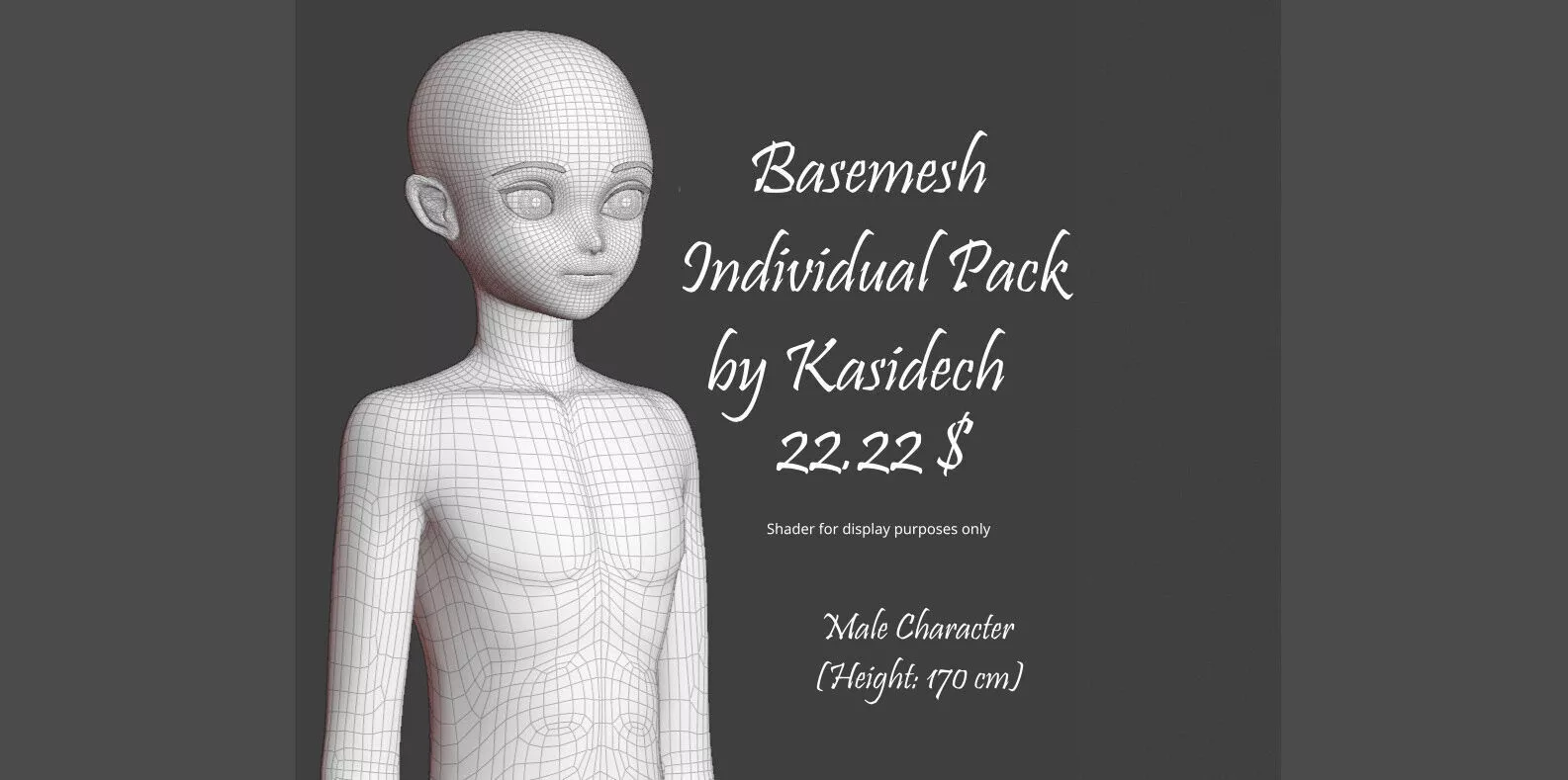 Single Base Mesh Man Stylized Height 170 cm 3D model 3D model