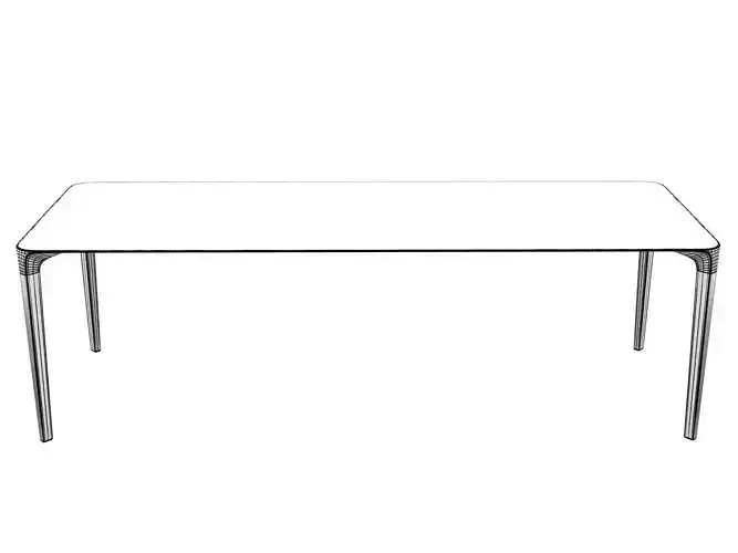 Beam dining table with wooden legs