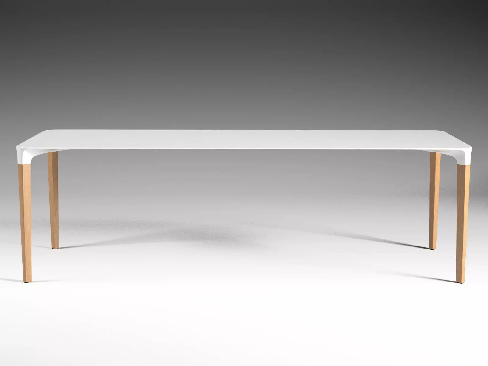 Beam dining table with wooden legs 3D model_0