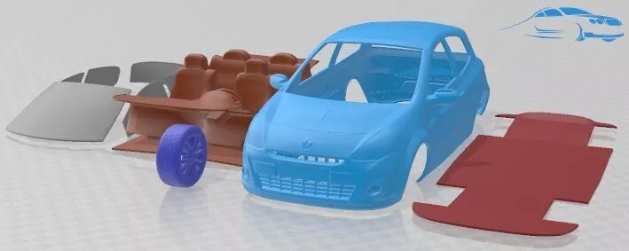 Renault Clio 3 Door 2010 Printable Car 3D print model