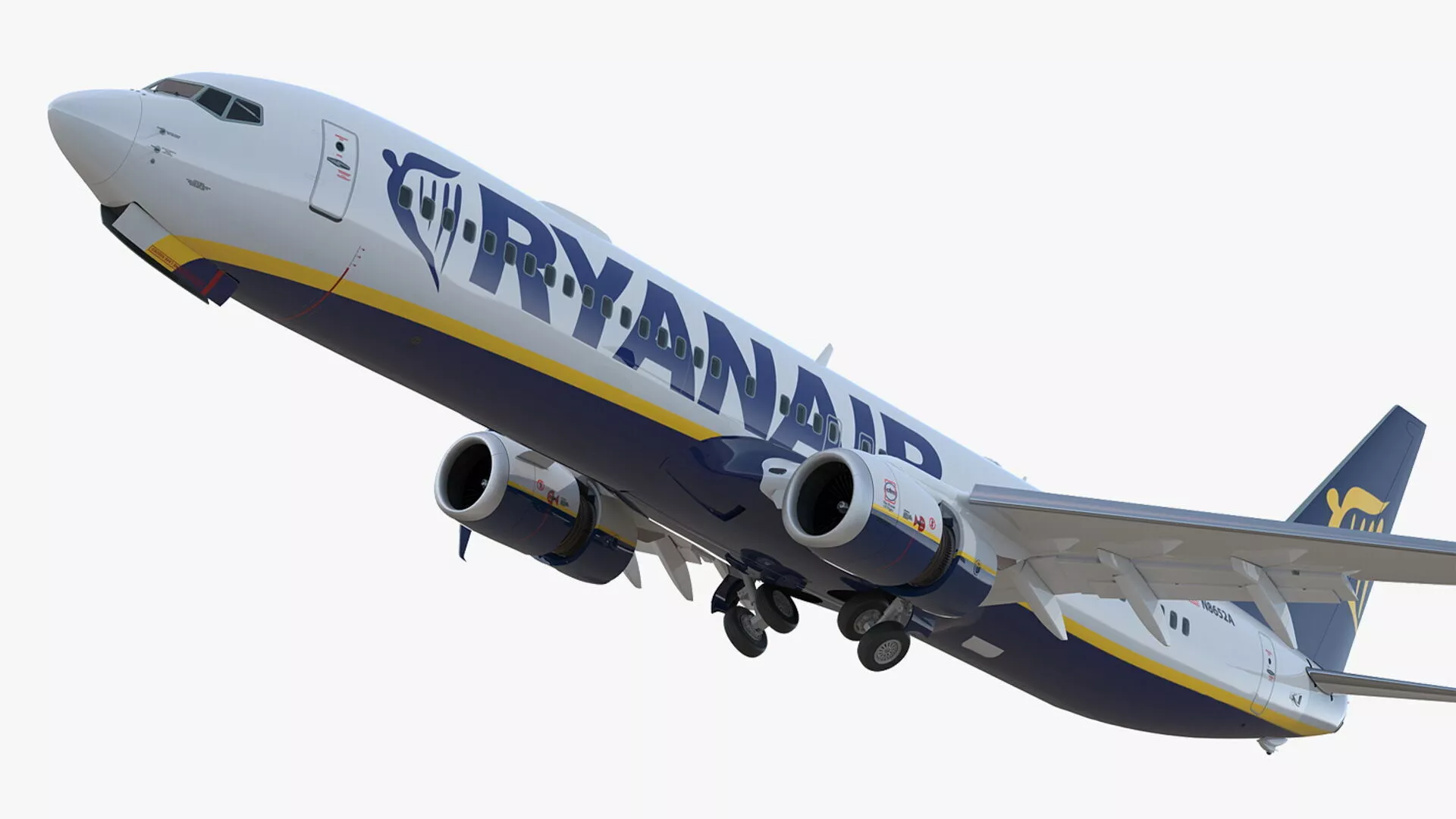 Ryanair Boeing 737-900 with Interior and Doors Rigged 3D model